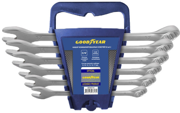 

Набор ключей рожково-накидных Goodyear GY002206 8-17 мм 6 шт