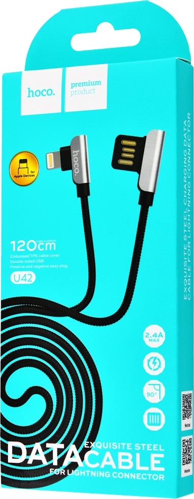 

Кабель Hoco U42 U42LIGHTNINGBLACK USB - Apple Lightning 1,2 м