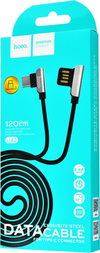 

Кабель Hoco U42 U42TYPECBLACK USB - USB type-C 1,2 м