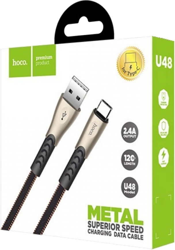 

Кабель Hoco U48TYPECBLACK USB - USB type-C 1,2 м