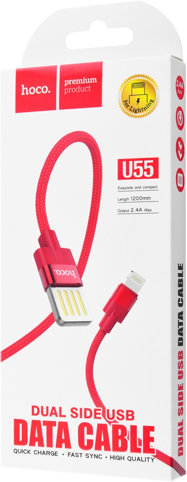 

Кабель Hoco U55 U55LIGHTNINGRED USB - Apple Lighting 1,2 м