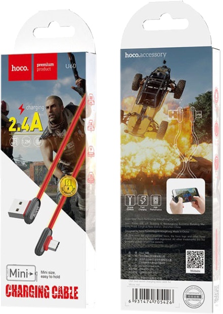 

Кабель Hoco U60MICRORED USB - Micro USB 1,2 м