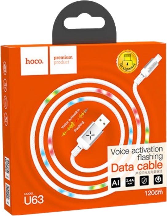

Кабель Hoco U63LIGHTNINGWHITE USB - Apple Lighting 1,2 м