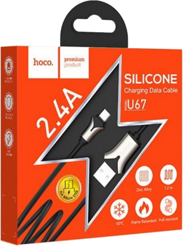 

Кабель Hoco U67MICROBLACK USB - Micro USB 1,2 м