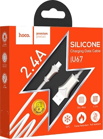 

Кабель Hoco U67MICROWHITE USB - Micro USB 1,2 м