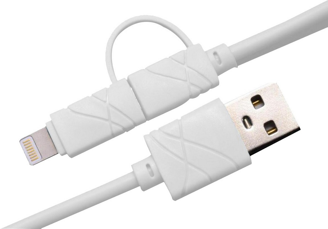 

Кабель 2 в 1 XoKo SC-210-WH USB - Apple Lighting - Micro USB 1 м
