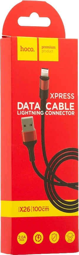 

Кабель Hoco X26 X26LIGHTNINGBLACKRED USB - Apple Lighting 1 м