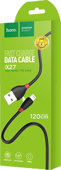 

Кабель Hoco X27 X27LIGHTNINGBLACK USB - Apple Lighting 1,2 м