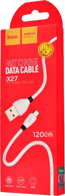 

Кабель Hoco X27 X27MICROWHITE USB - Micro USB 1,2 м