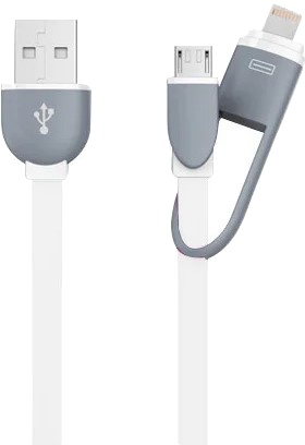 

Кабель 2 в 1 XoKo SC-201-WH USB - Apple Lighting - Micro USB 0,25 м