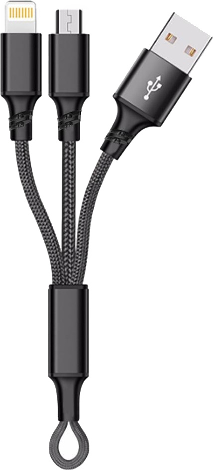 

Кабель 2 в 1 XoKo SC-205-BK USB - Apple Lighting - Micro USB 0,2 м