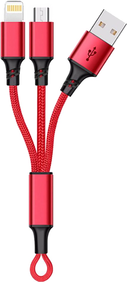 

Кабель 2 в 1 XoKo SC-205-RD USB - Apple Lighting - Micro USB 0,2 м