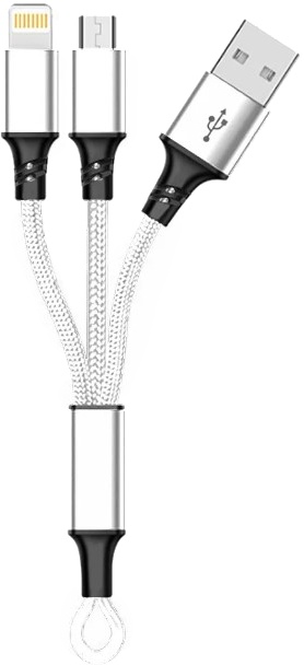

Кабель 2 в 1 XoKo SC-205-SL USB - Apple Lighting - Micro USB 0,2 м