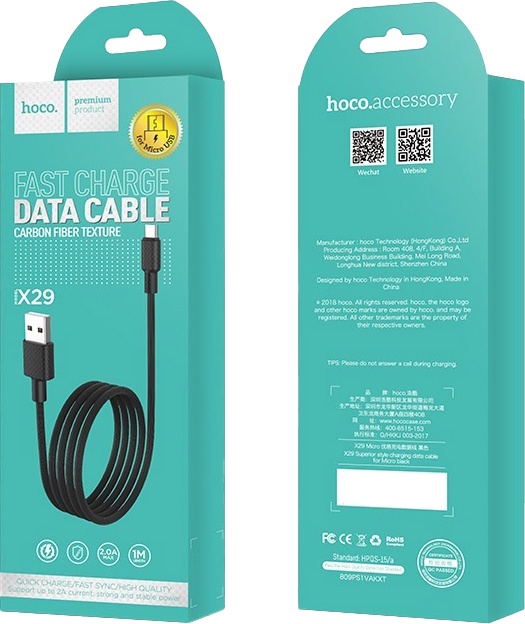 

Кабель Hoco X29 X29MICROBLACK USB - Micro USB 1 м