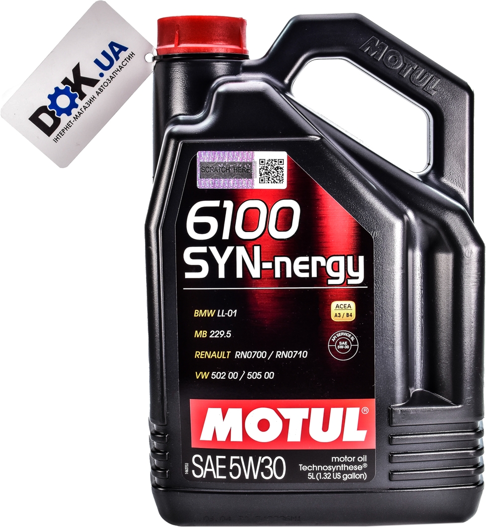 

Моторное масло Motul 6100 SYN-nergy 5W-30 синтетическое 838351