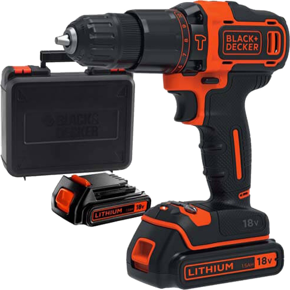 

Шуруповерт BLACK+DECKER аккумуляторный BDCHD18KB (2 аккумулятора + ЗУ)