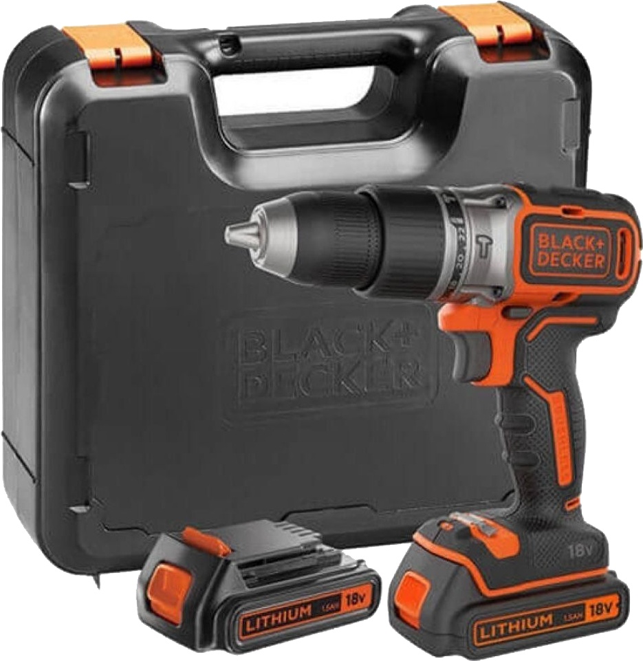 

Шуруповерт BLACK+DECKER аккумуляторный BL188KB (2 аккумулятора + ЗУ + чехол)