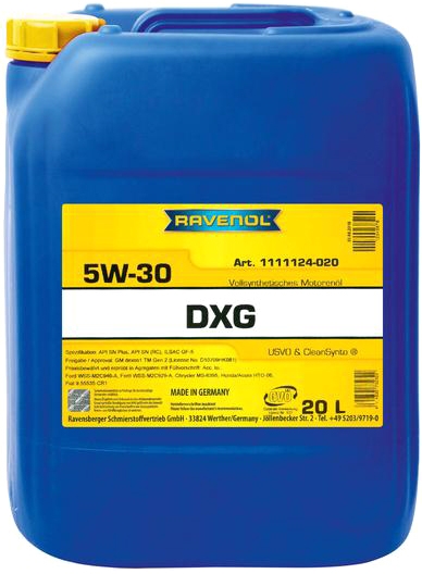 

Моторное масло Ravenol DXG 5W-30 синтетическое 1111124020