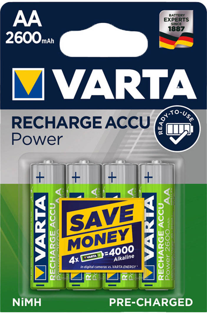 

Аккумуляторная батарейка Varta Recharge Accu ACCUAA2600 2600 mAh 2 шт