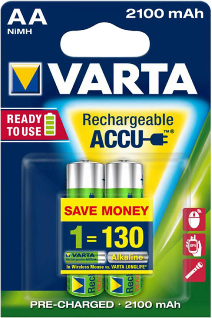 

Аккумуляторная батарейка Varta Recharge Accu ACCUAA2100 2100 mAh 2 шт