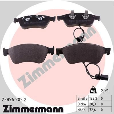 

Zimmermann 238962052 Тормозные колодки