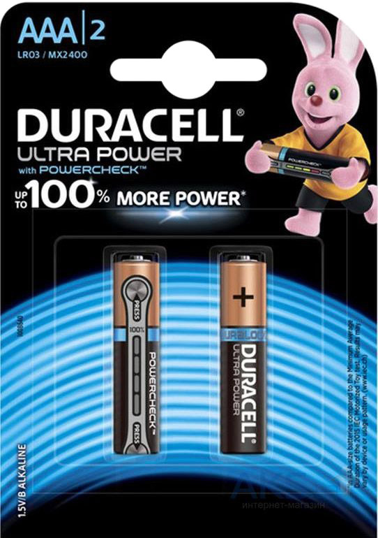 

Батарейка Duracell Ultra Power RL055346 AAA (мизинчиковая) 1,5 V 2 шт