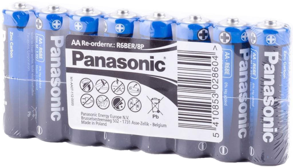 

Батарейка Panasonic General Purpose R6BER/8P AA (пальчиковая) 1,5 V 8 шт