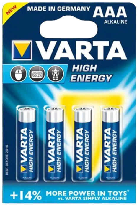

Батарейка Varta High Energy 4903121414 AAA (мизинчиковая) 1,5 V 4 шт