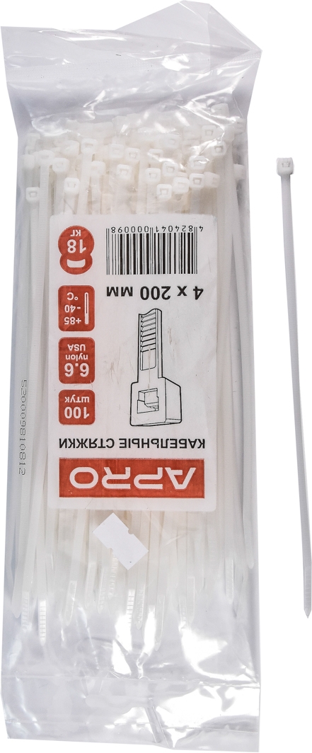 

Стяжка Apro ctw4200 0,2 м 4 мм 100 шт