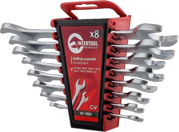 

Набор ключей рожковых Intertool HT1002 6x7-20x22 мм 8 шт