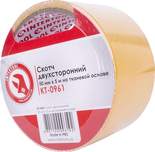 

Двухсторонний скотч Intertool KT0961 тканевая 50x5000