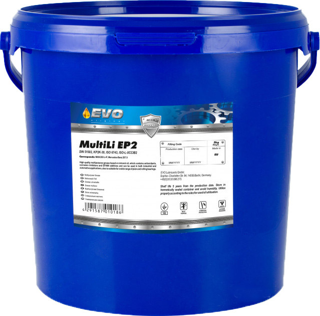 

Смазка EVO MultiLi EP2 литиевая GREASEMULTEP25KG