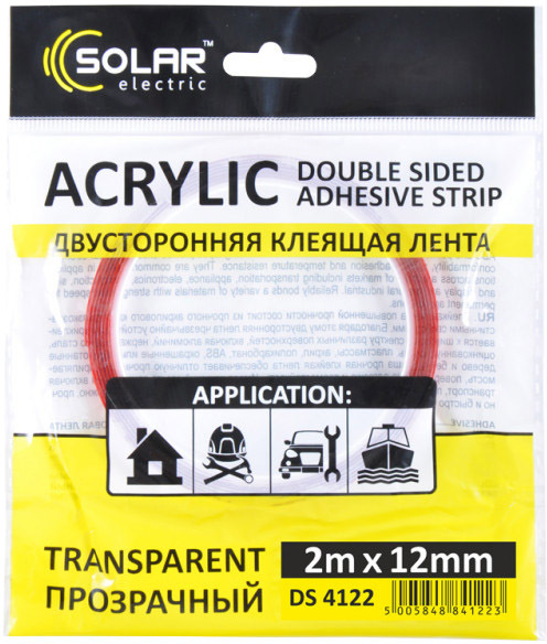 

Двухсторонний скотч Solar DS4122 акриловая 12x2000