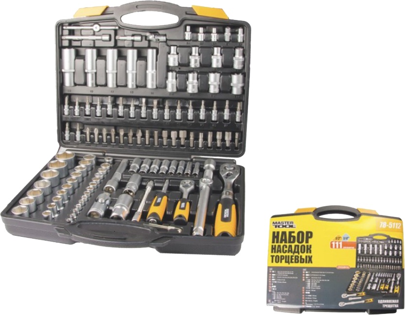 

Набор бит и торцевых головок с трещоткой MasterTool 78-5112 93 шт.
