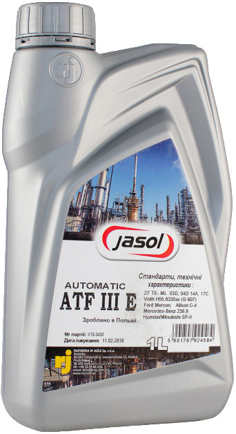 

Трансмиссионное масло Jasol ATF III E полусинтетическое 325101