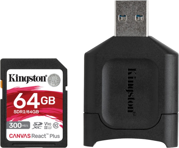 

Карта памяти Kingston Canvas React Plus Kit SDXC 64 ГБ MLPR2/64GB