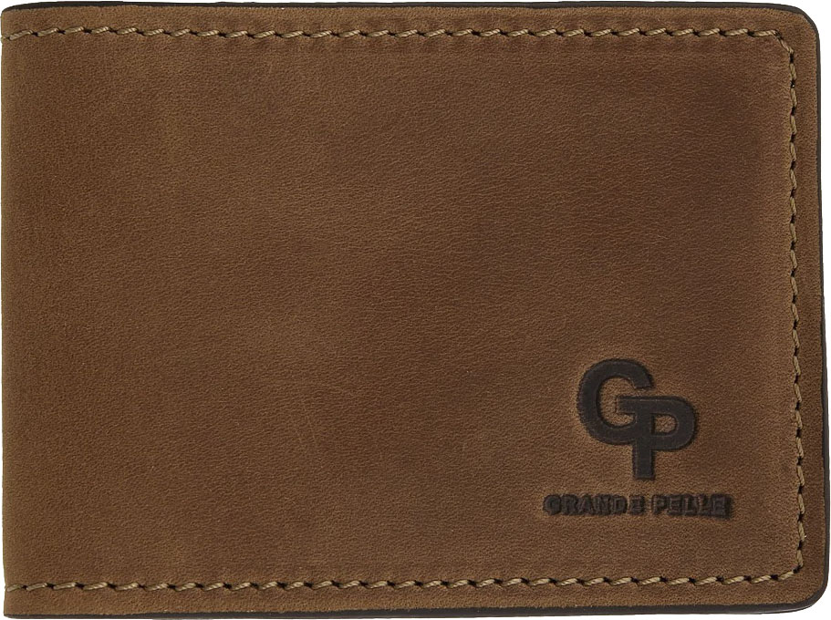 

Зажим для купюр Grande Pelle 107123 без логотипа терракотовый
