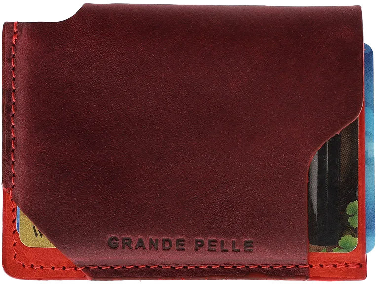 

Картхолдер Grande Pelle CardCase Piccolo 30416160 без логотипа бордовый с красным