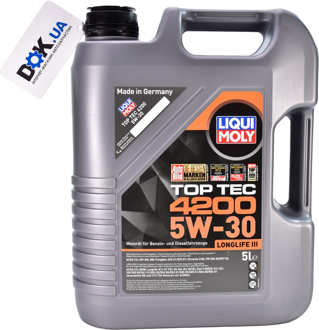 

Моторное масло Liqui Moly Top Tec 4200 5W-30 синтетическое 7661