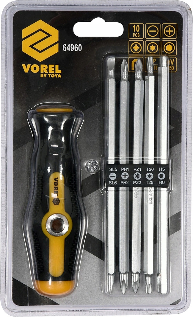 

Отвертка с набором бит Vorel 64960