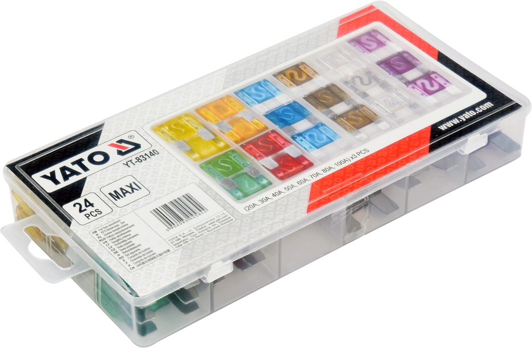 

Набор предохранителей Yato YT-83140 FX maxi (mega) 20A 24 шт.
