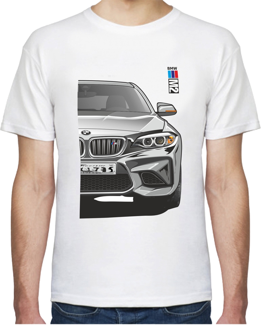 

Футболка мужская Avtolife классическая BMW M2 White белая принт спереди 105502