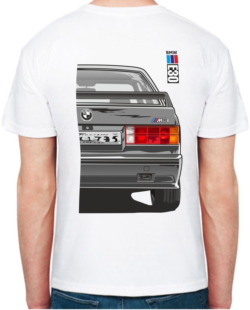 

Футболка мужская Avtolife класическая BMW E30 MotorSport White белая принт сзади 106330