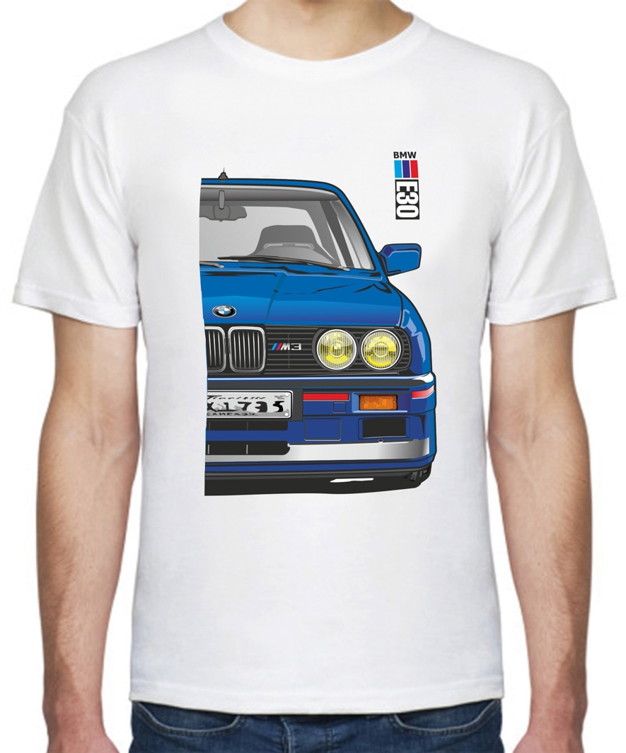 

Футболка мужская Avtolife BMW E30 MotorSport Dark Blue белая принт спереди и сзади 407530