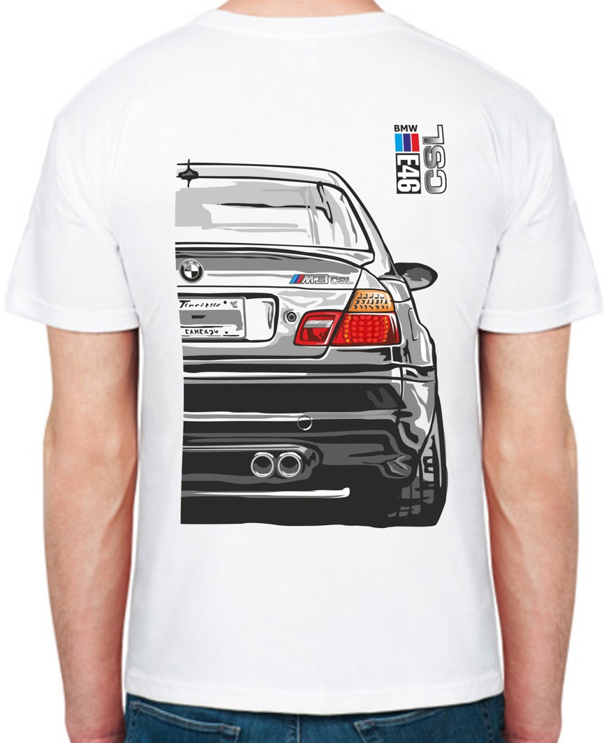 

Футболка мужская Avtolife класическая BMW E46 MotorSport White белая принт сзади 106146