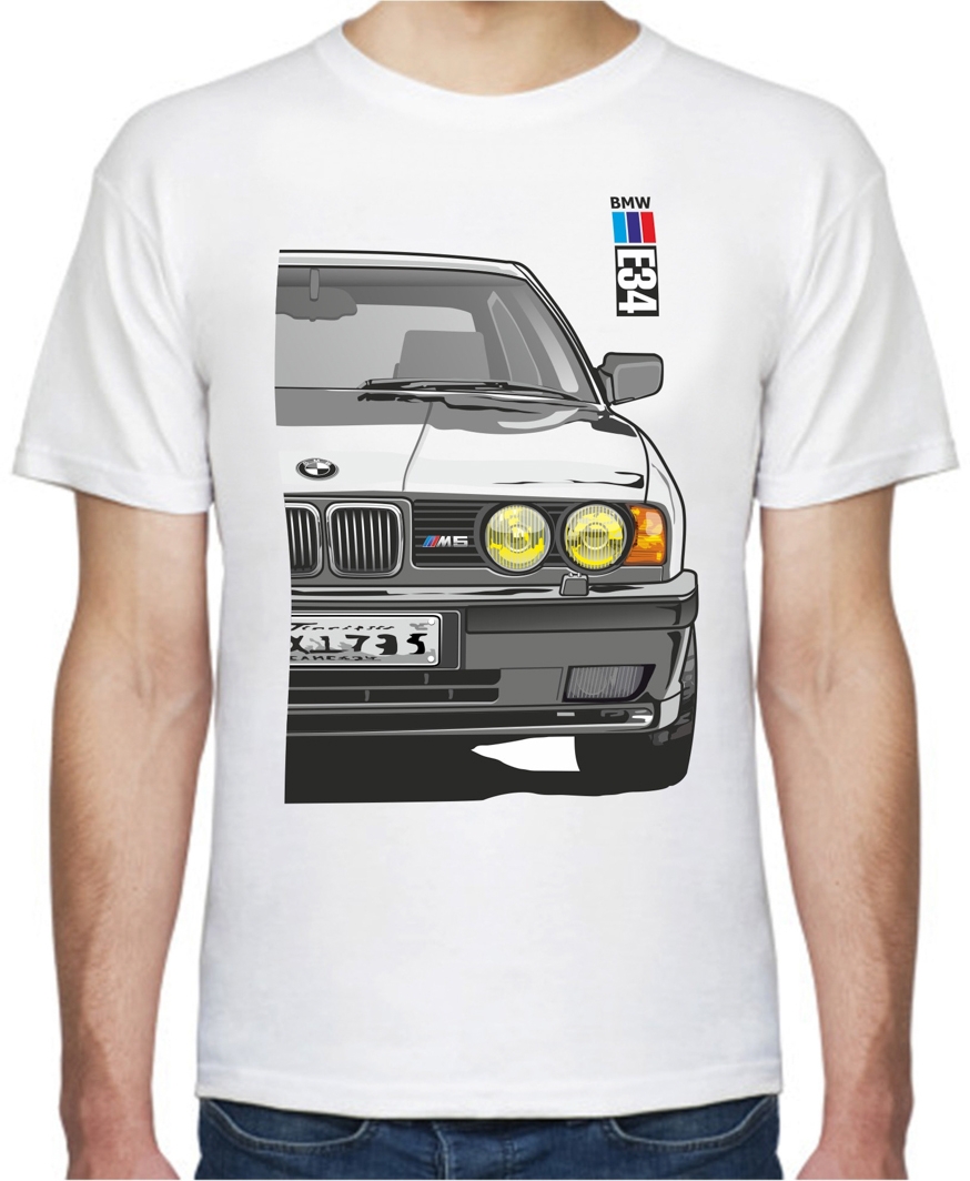 

Футболка мужская Avtolife классическая BMW E34 MotorSport White белая принт спереди 105334