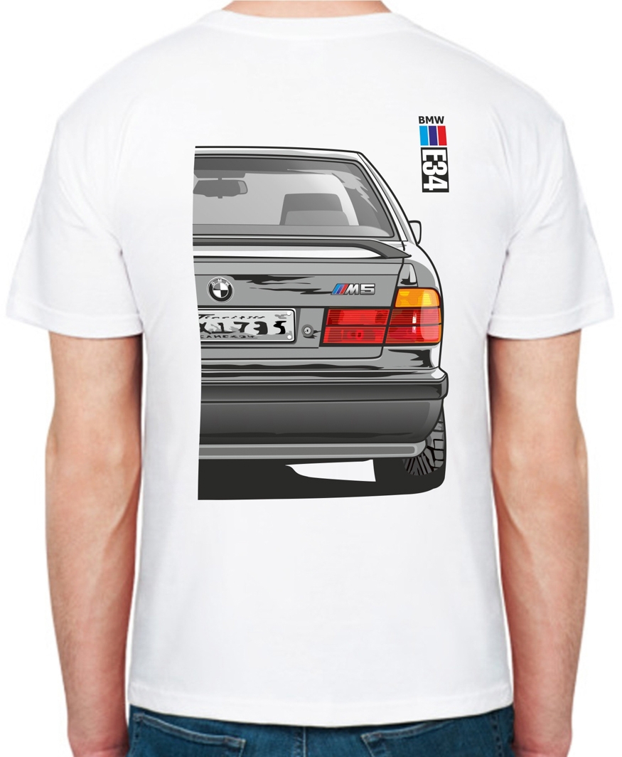 

Футболка мужская Avtolife класическая BMW E34 MotorSport White белая принт сзади 106434