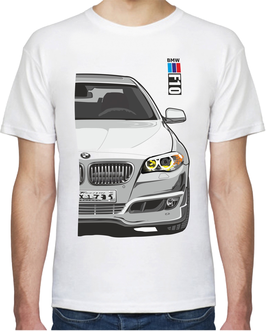 

Футболка мужская Avtolife BMW F10 Stock White белая принт спереди и сзади 107510