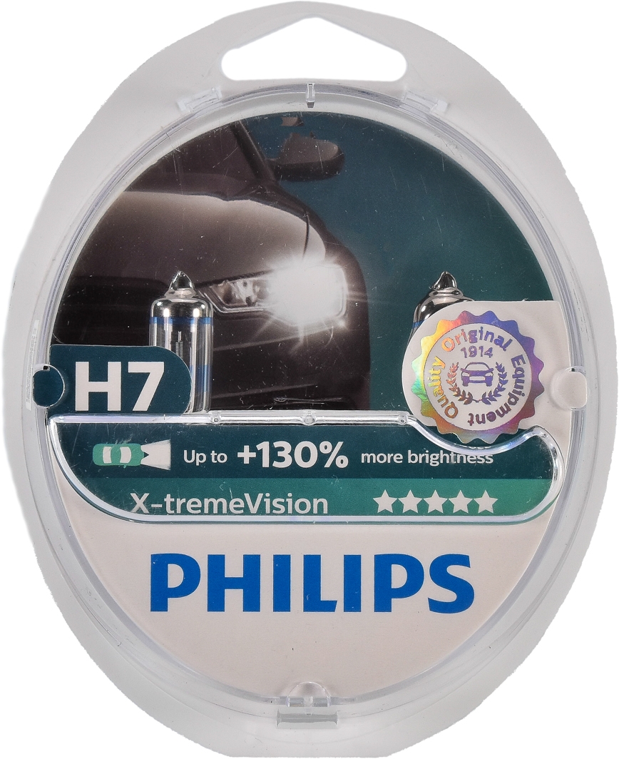 

Автолампы Philips 12972XVS2 X-tremeVision H7 PX26d 55 W прозрачная