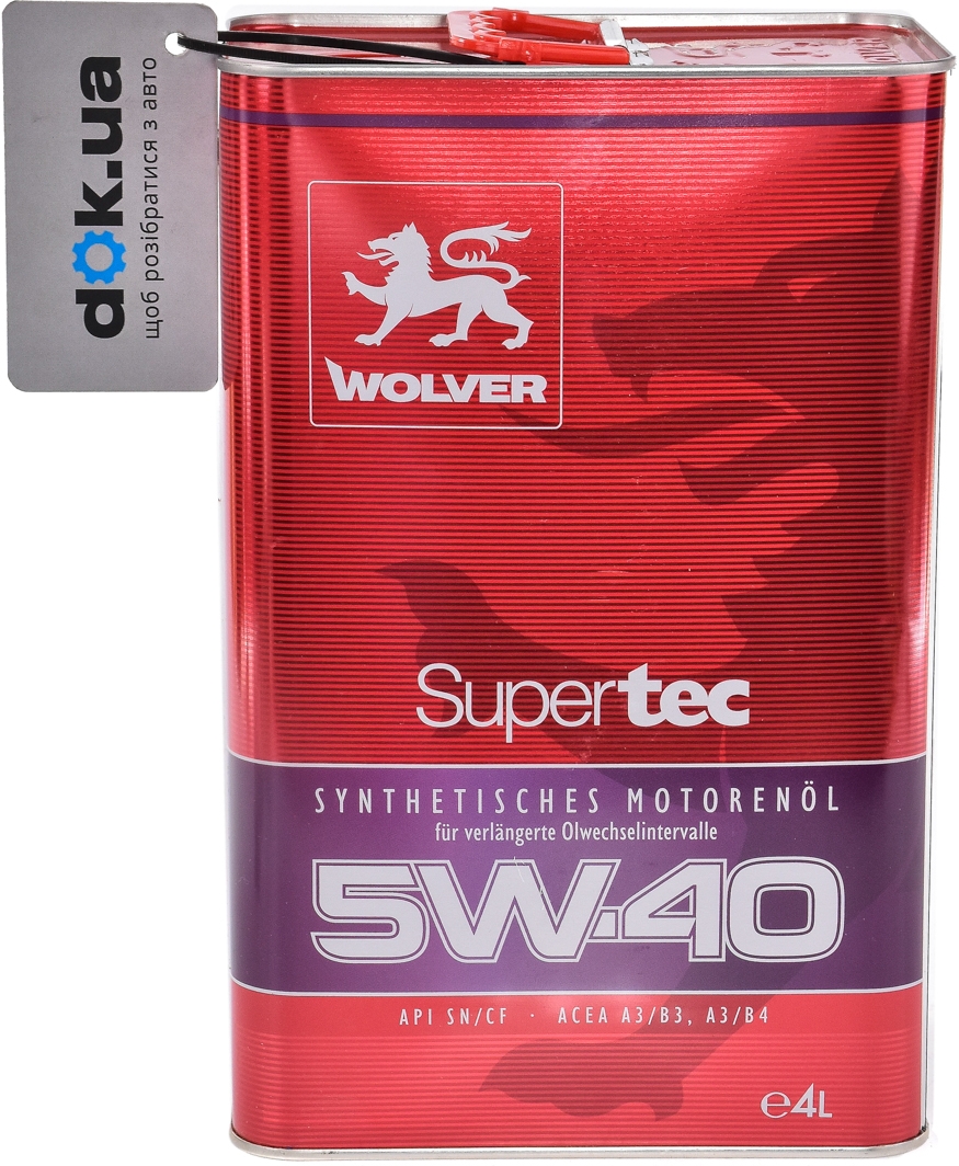 

Моторное масло Wolver SuperTec 5W-40 синтетическое 4260360940019